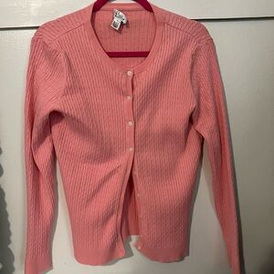 Lilly Pulitzer WHITE LABEL Vintage Pink Cable Knit Cardigan